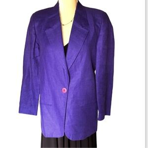 JENNIFER MOORE PETITES PURPLE BLAZER SIZE 2P VTG